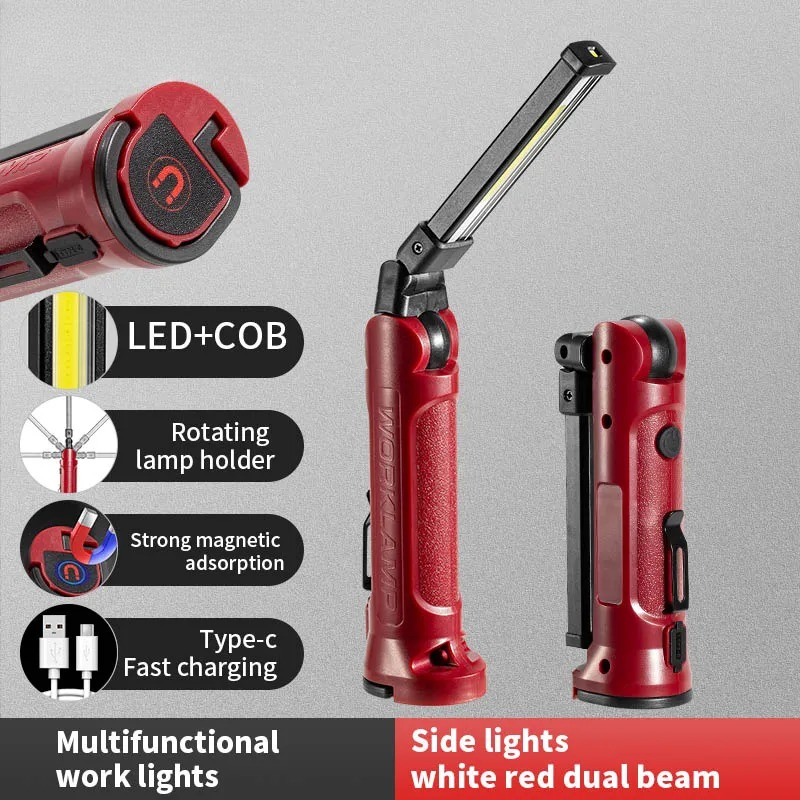 Outdoor Adventure Trips - COB LED-Arbeitsleuchte, wiederaufladbar, zusammenklappbare Taschenlampe, Outdoor,