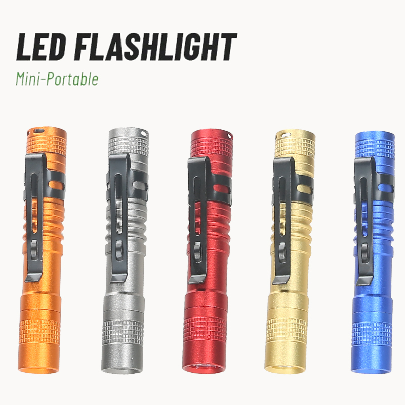 Outdoor Adventure Trips - Tragbare Mini-LED-Stift-Taschenlampe mit Stift-Clip, tragbare Ultra-Taschenlampe,