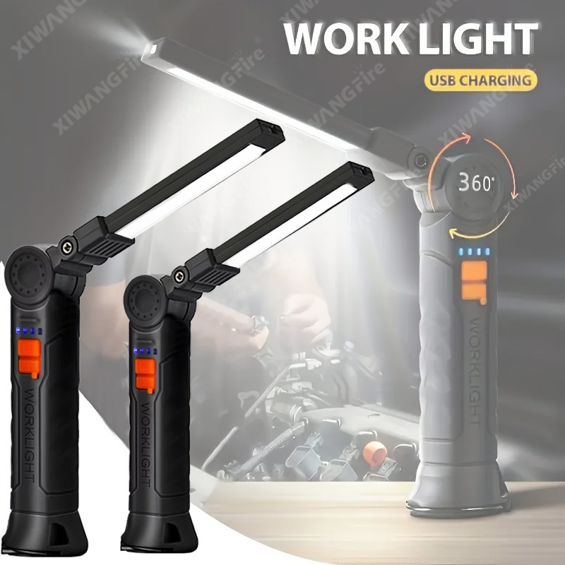 Outdoor Adventure Trips - Wiederaufladbare LED-Taschenlampe, Arbeitsleuchte mit Magnet und